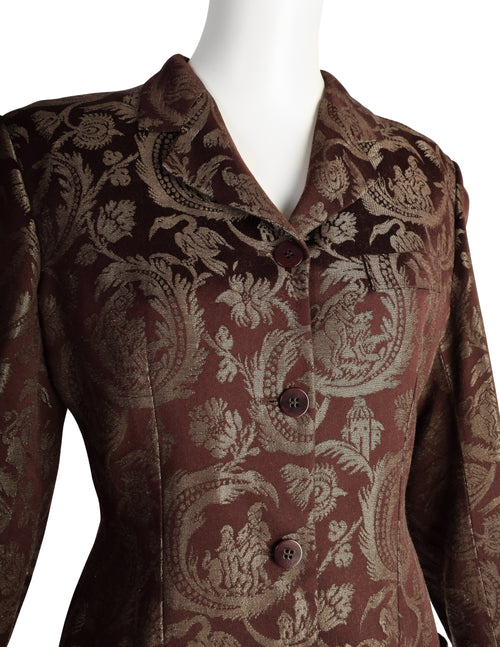 Callaghan by Romeo Gigli Vintage AW 1988 Burgundy Metallic Figural