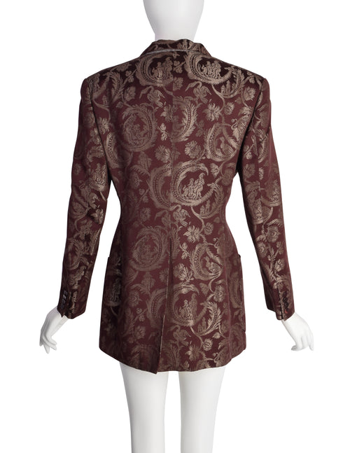 Callaghan by Romeo Gigli Vintage AW 1988 Burgundy Metallic Figural