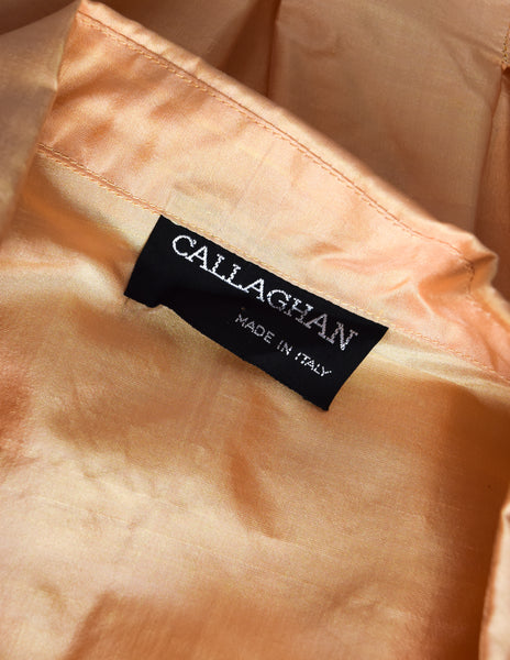 Callaghan by Romeo Gigli Vintage SS 1987 Orange Sherbet Iridescent Silk Top