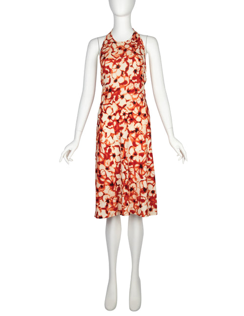 red vintage halter dress Celine Floral Print – Amarcord Vintage Fashion spandex blend (comfortable with Color:Paris Green scotch leather lace shoes Blue Plaid Prom Suit