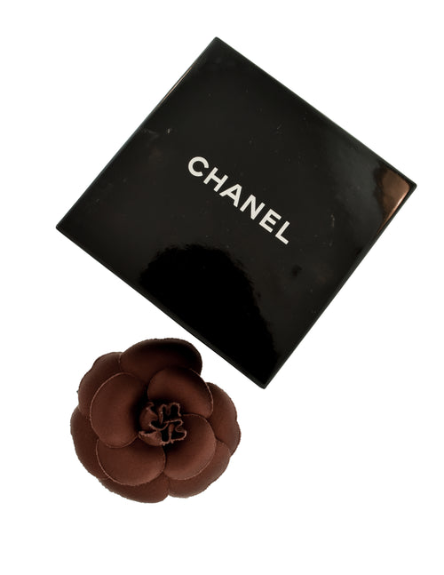 Chanel Vintage SS 1993 Chocolate Brown Structure Silk Camellia