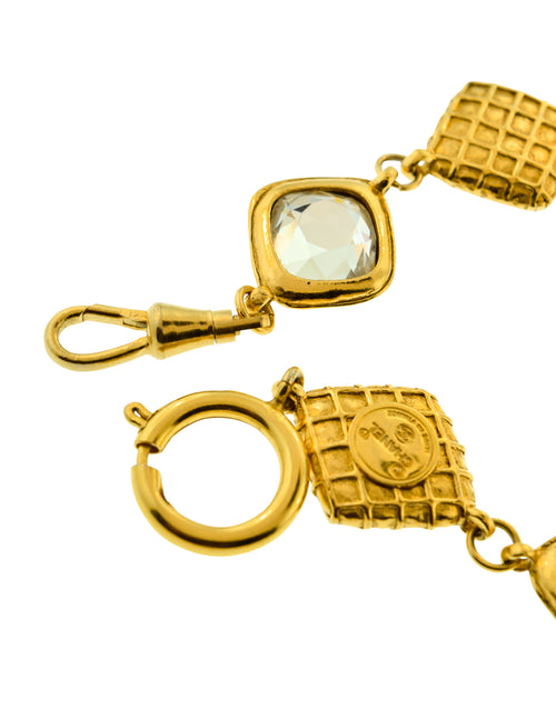 アクセサリー CHANEL 80s vintage CHANEL Vintage 1980s Iconic 7 Lucky Charms Chunky Bracelet Gold