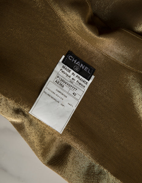 Chanel Vintage AW 1999 Shimmery Golden Button Up Shirt