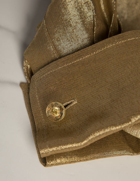 Chanel Vintage AW 1999 Shimmery Golden Button Up Shirt