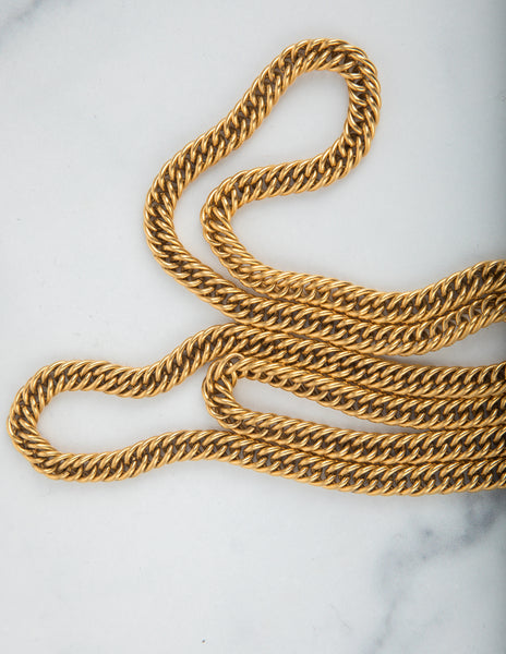 Chanel Vintage 1980s Quilted Magnifier Loupe Necklace