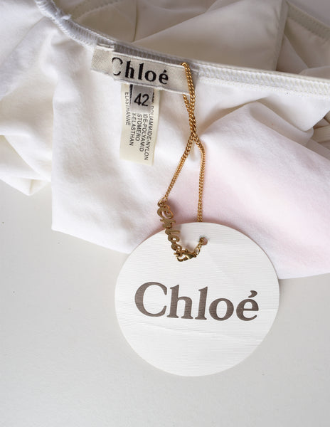 Chloe Vintage SS 2002 Iconic Shrimp Print White One Piece Swimsuit