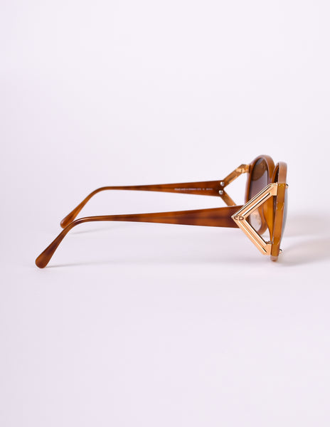Christian Dior Vintage Caramel Brown and Gold 2575 Sunglasses