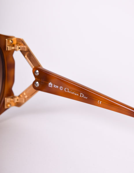 Christian Dior Vintage Caramel Brown and Gold 2575 Sunglasses