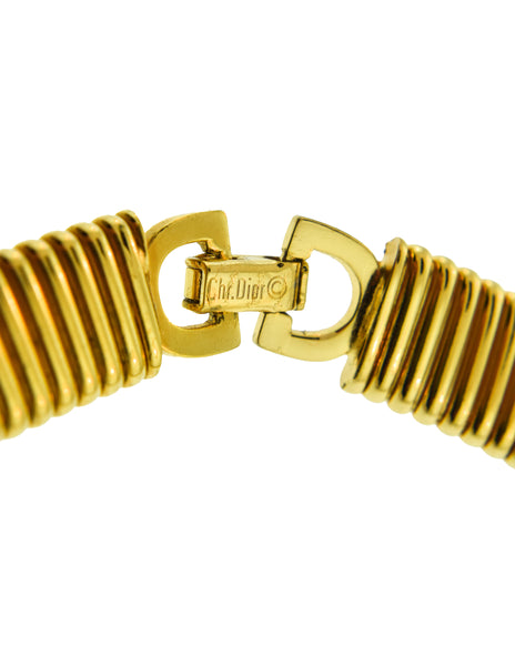 Christian Dior Vintage Gold Omega Choker Necklace