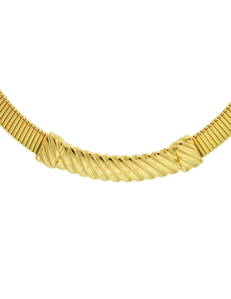 Christian Dior Vintage Gold Omega Choker Necklace