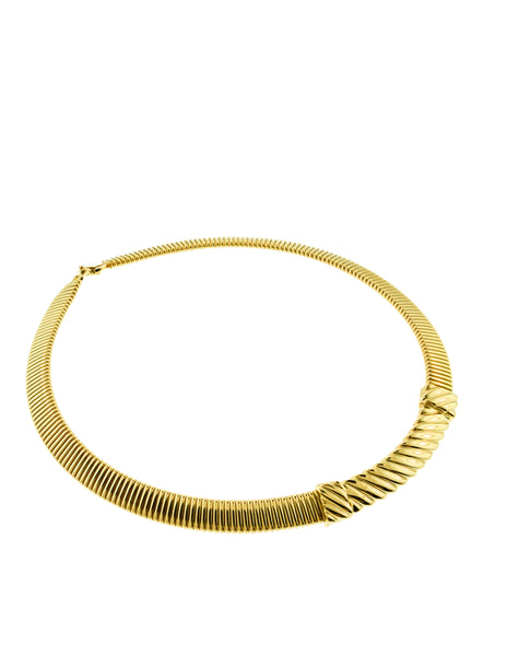 Christian Dior Vintage Gold Omega Choker Necklace