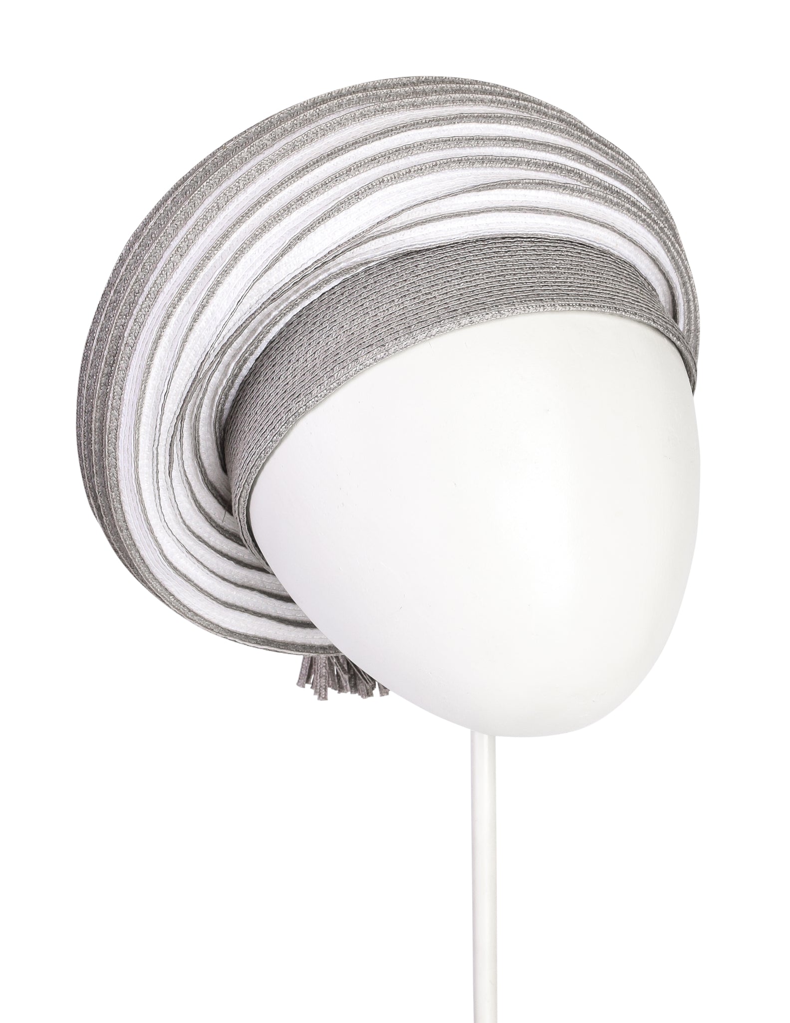 Christian Dior Vintage 1960s White Grey Straw Tassel Hat