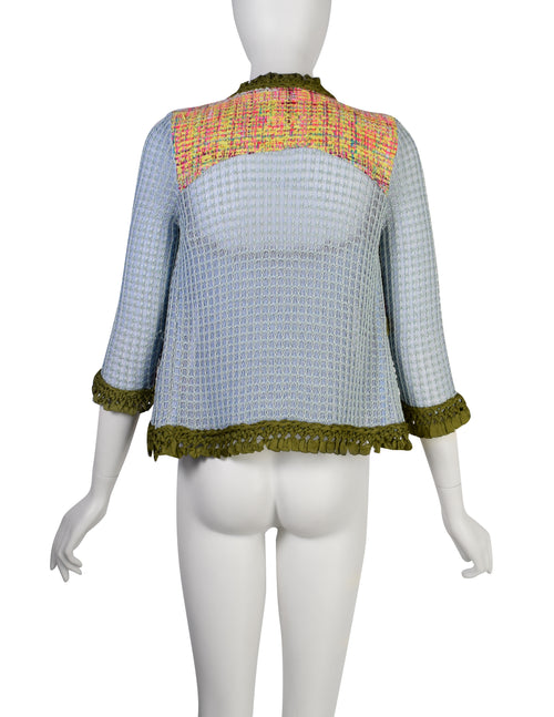 Christian Lacroix - Christian Lacroix カーディガン Christian Lacroix Vintage SS 2000 Baby Blue Multicolor Floral