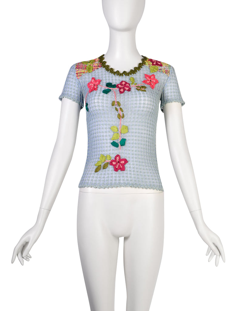 Christian Lacroix Vintage SS 2000 Baby Blue Multicolor