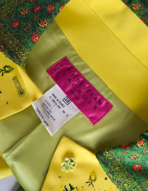Christian Lacroix Vintage SS 1999 Yellow Folksy Abstract