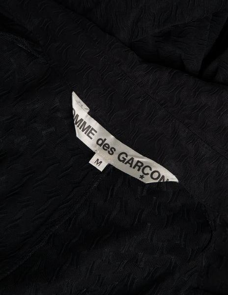 Comme des Garcons Vintage SS 1987 Black Textured Draped Skirt Dress