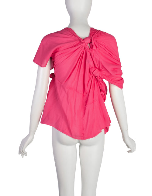 Comme des Garcons Vintage SS 2003 Hot Pink Knotted Cotton Gauze