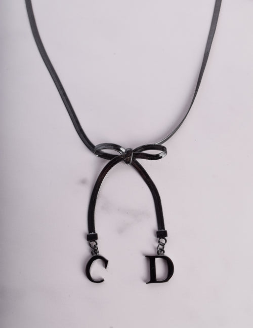 Christian Dior by John Galliano Vintage Blackened CD Charm Bow