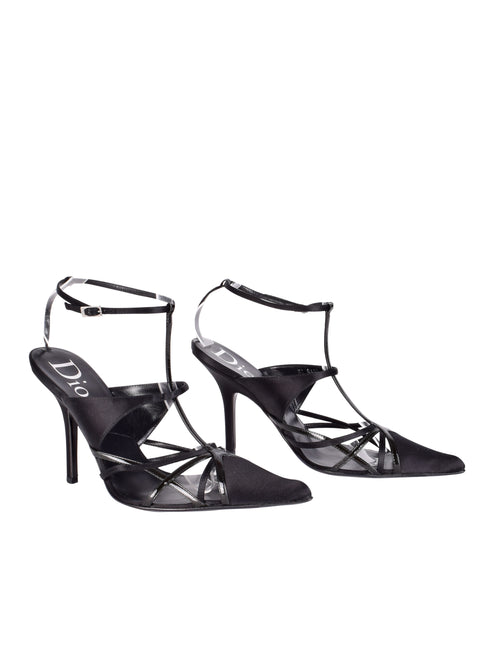Christian Dior by John Galliano Vintage Black Satin and Patent Leather Amarcord Vintage Fashion