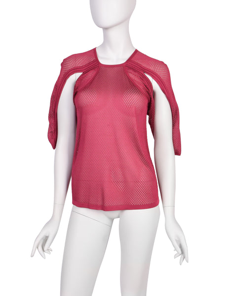 Christian Dior by John Galliano Vintage Raspberry Sport Mesh Top