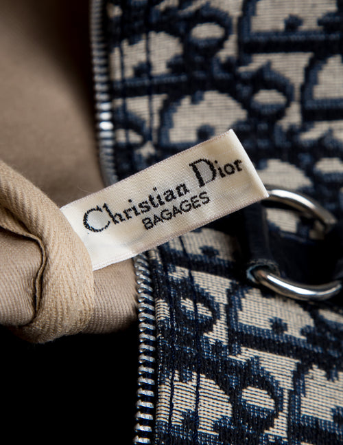 Christian Dior Vintage 1970s Navy Blue Trotter Monogram Logo