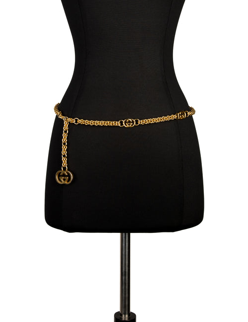 Gucci Vintage Golden GG Logo Chain Belt – Amarcord Vintage Fashion