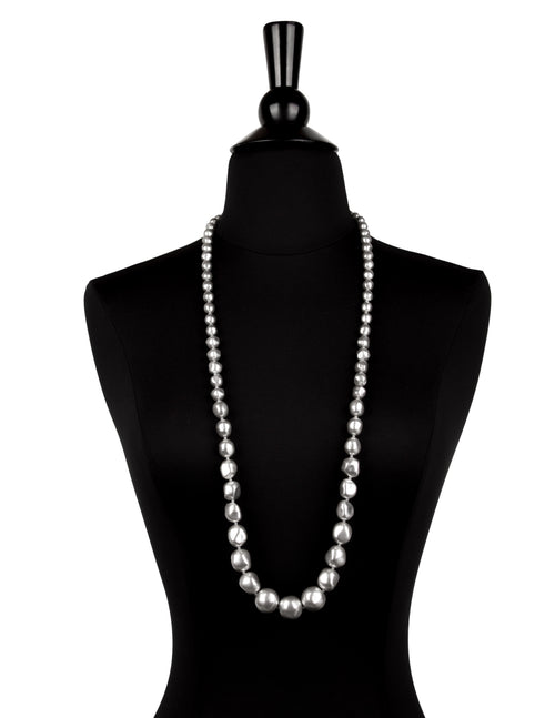 Yves Saint Laurent Vintage 1990s Icy Grey Graduated Baroque Pearl