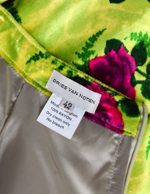 Dries Van Noten Vintage AW 1996 Purple and Pink Rose Print