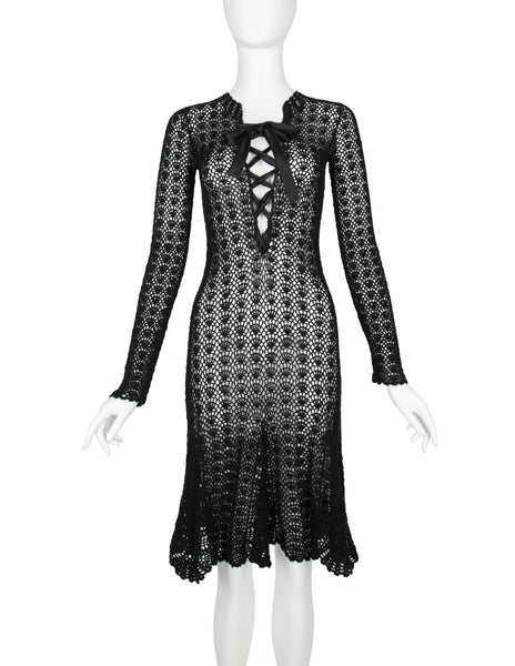 Dolce & Gabbana Vintage 1990s Black Crochet Dress