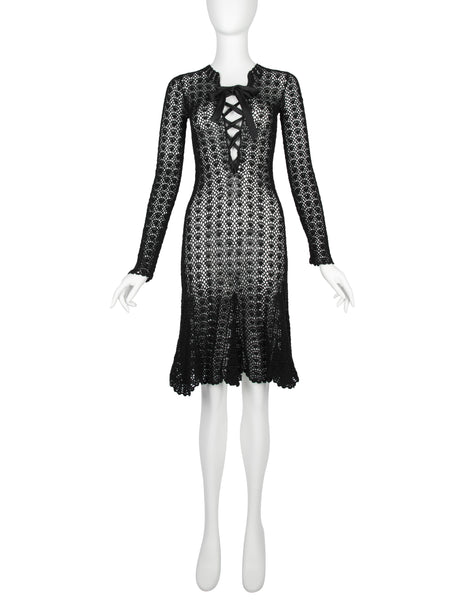 Dolce & Gabbana Vintage 1990s Black Crochet Dress