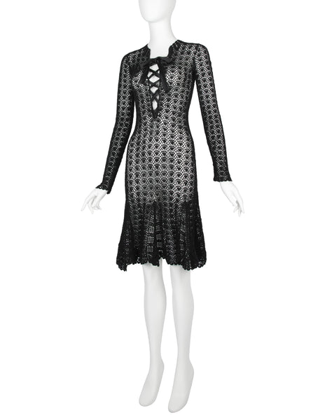 Dolce & Gabbana Vintage 1990s Black Crochet Dress