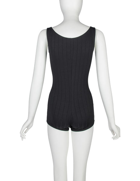 Dolce & Gabbana Vintage Black Ribbed Playsuit Romper