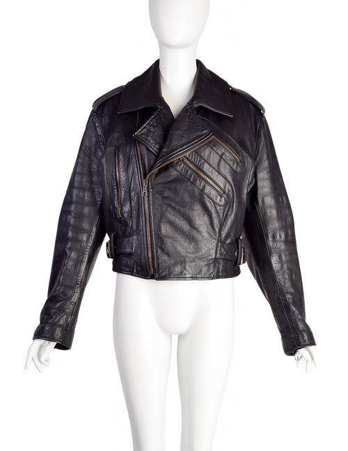 Dolce & Gabbana Vintage 1980s Phenomenal Black Leather Motorcycle