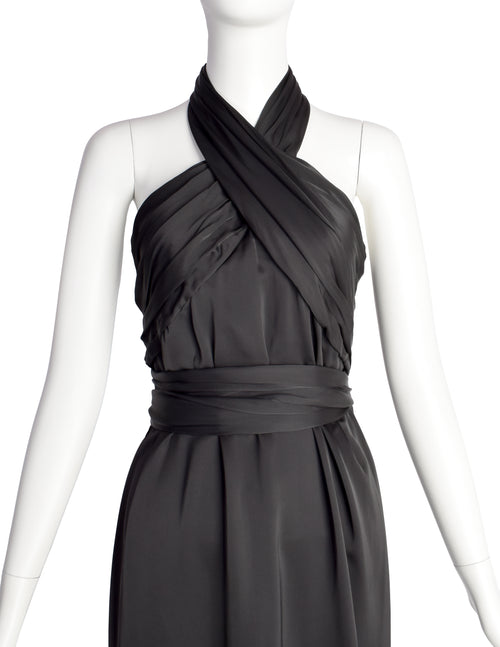 ワンピース DRIES VAN NOTEN BLACK WOOL-BLEND DRESS WITH DRAPE Dries Van Noten Black wool-blend dress with drape | REVERSIBLE