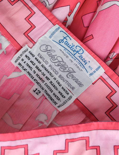 Emilio Pucci Vintage 1960s Pink Psychedelic Archer Novelty Emilio Pucci Vintage 1960s Pink Psychedelic Archer Novelty