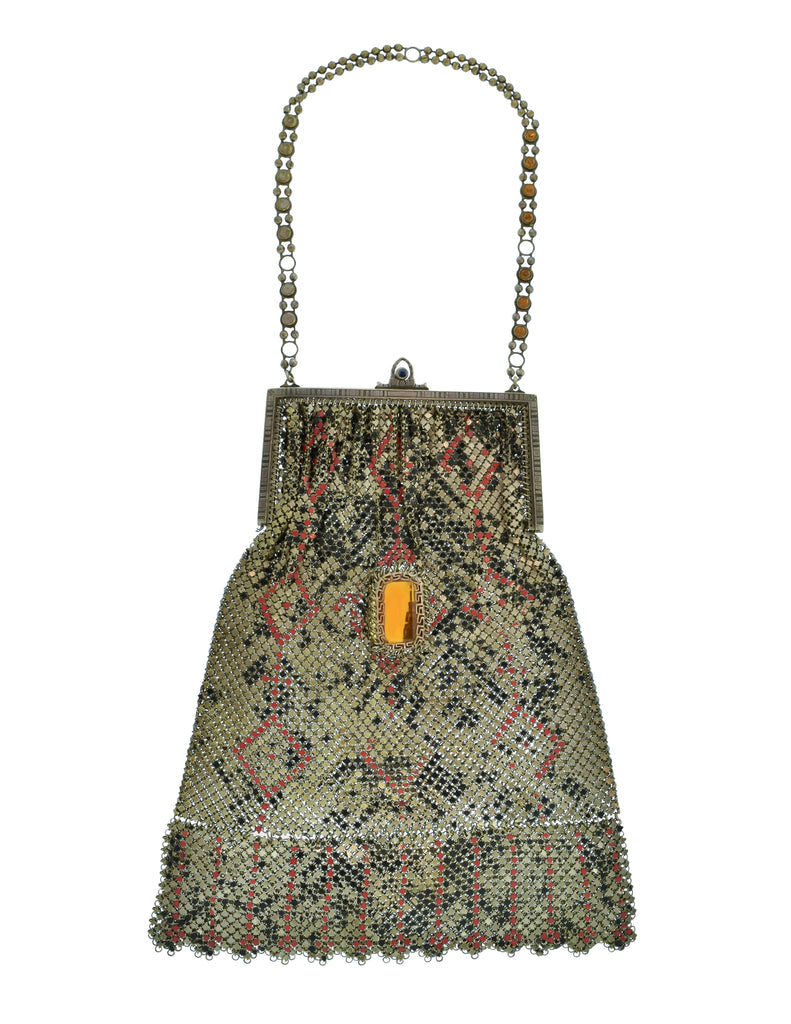 Whiting and davis discount black mesh purse