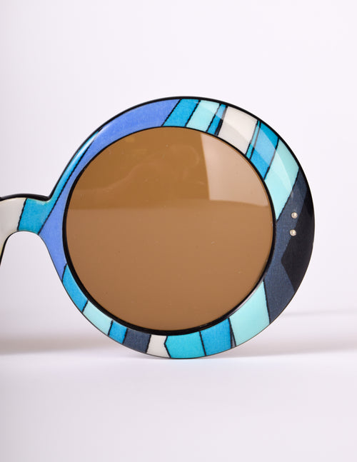 Emilio Pucci Vintage 1960s ICONIC Encased Blue Silk Scarf