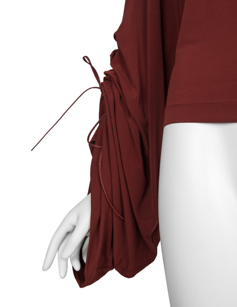 Faycal Amor Vintage Phenomenal Drawstring Ruched Statement Sleeve Top