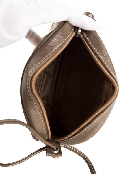 Fendi Vintage Brown and Sage Green Zucca Logo Monogram Mini Crossbody Bag