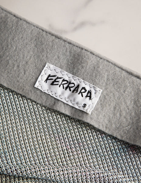 Ferrara Archive Iconic Tropical Print Pastel Metal Mesh Pointed Halter Top