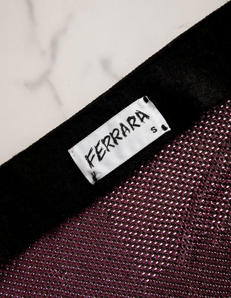 Ferrara Archive Iconic Metallic Pink and Black Snake Print Metal Mesh Halter Top