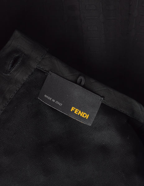 Fendi SS 2012 Black Jacquard Laser Cut Cage Mini Dress
