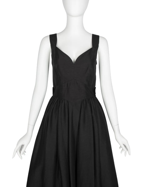 Fendi Vintage 1980s does 1950s Black Full Skirt Dress