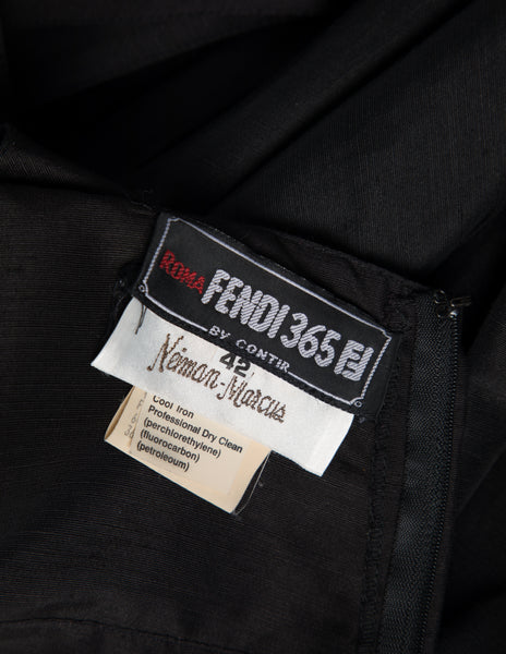 Fendi Vintage 1980s does 1950s Black Full Skirt Dress
