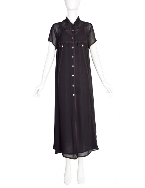 Fendi Vintage 1990s Black Sheer Layered Shirt Dress – Amarcord Vintage  Fashion