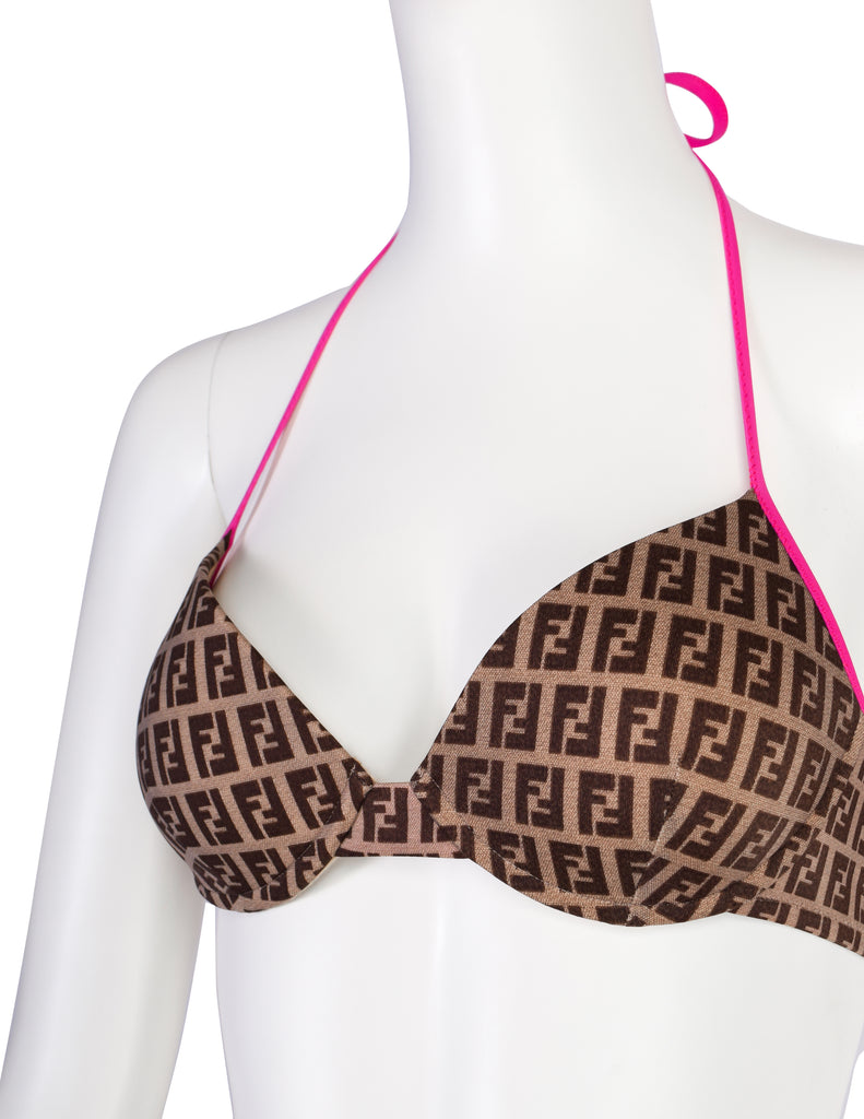 Fendi Ff Monogram Bikini in Brown