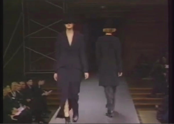Yohji Yamamoto Vintage AW 1994 Black Wool Gabardine Tailored Coat Dress