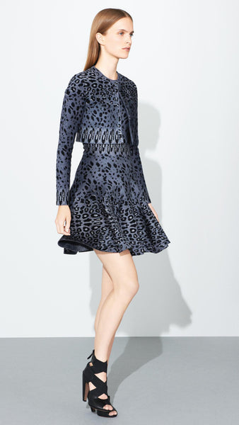 Azzedine Alaia AW 2011 Grey Leopard Knit Fluted Skirt