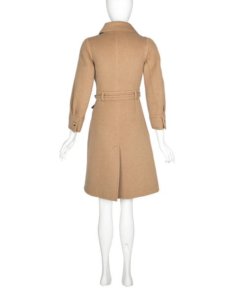 Galanos Vintage Early 1970s Light Brown Camel Wool Coat