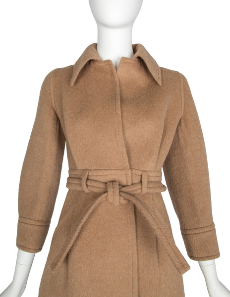 Galanos Vintage Early 1970s Light Brown Camel Wool Coat